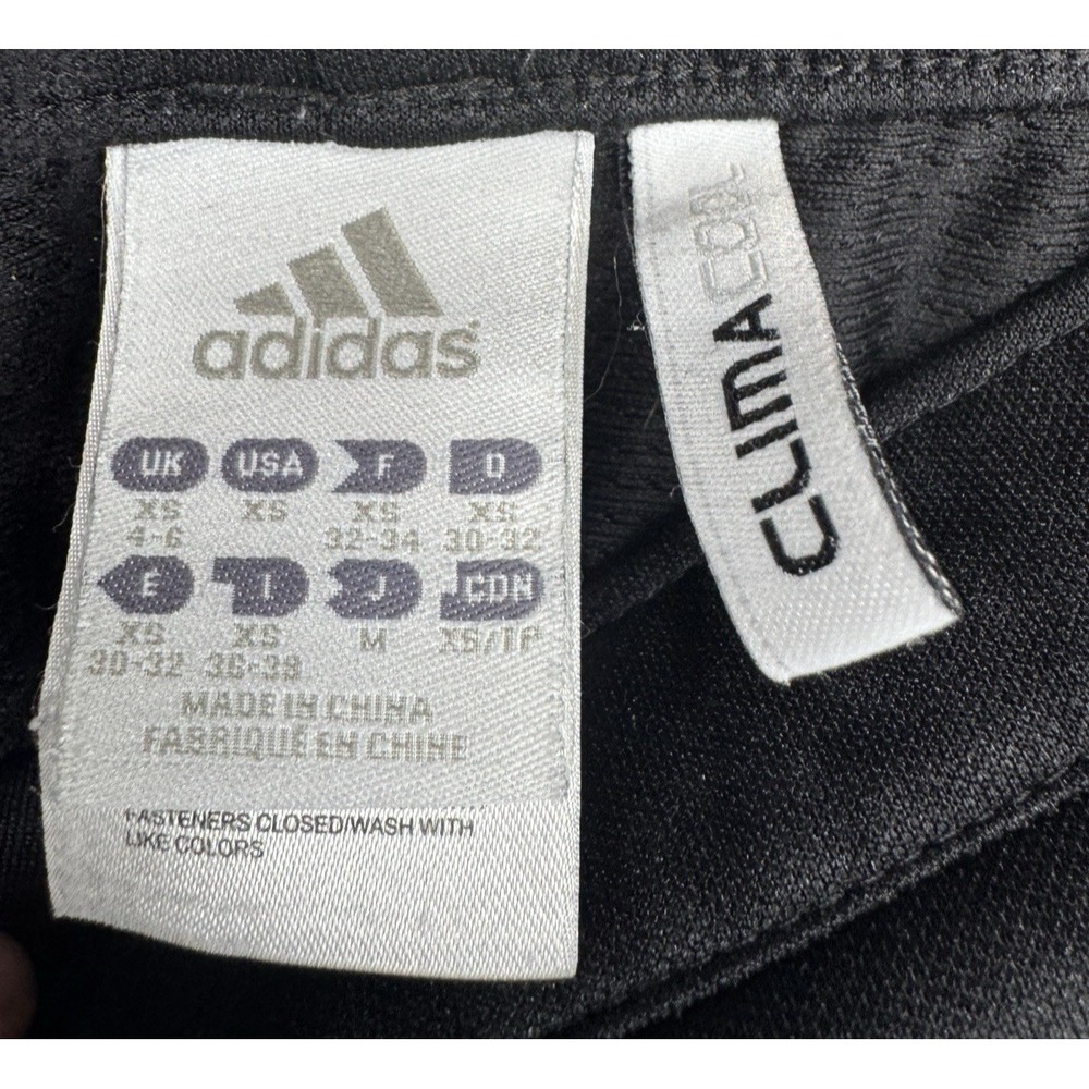 Adidas ClimaLite Black Track Pants White 3-Stripe Women's SIze XS - Picture 3 of 5